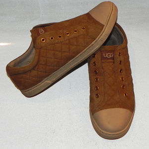 UGG Quilted Pattern Shoes, Brown, Size 10